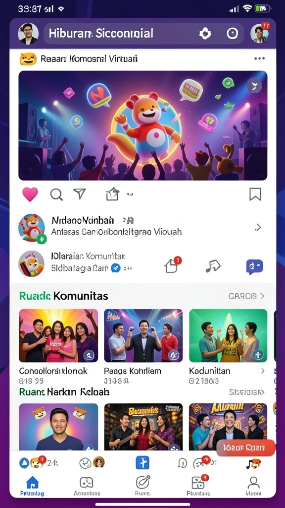 idnscore - Fitur interaksi sosial yang memungkinkan pemain terhubung.